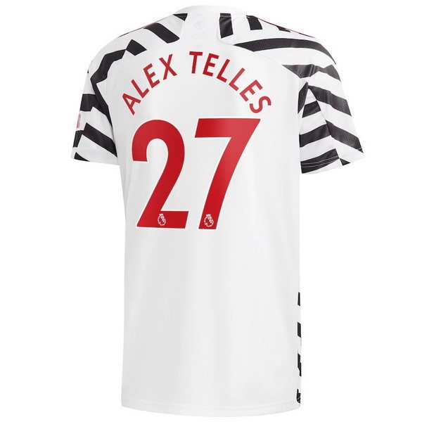 Camiseta Manchester United NO.27 Alex Telles Tercera equipo 2020-2021 Blanco